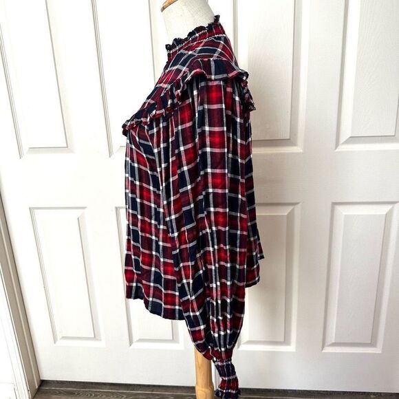 Free People Charlie ruffle plaid top NWT size XS - Picture 4 of 15